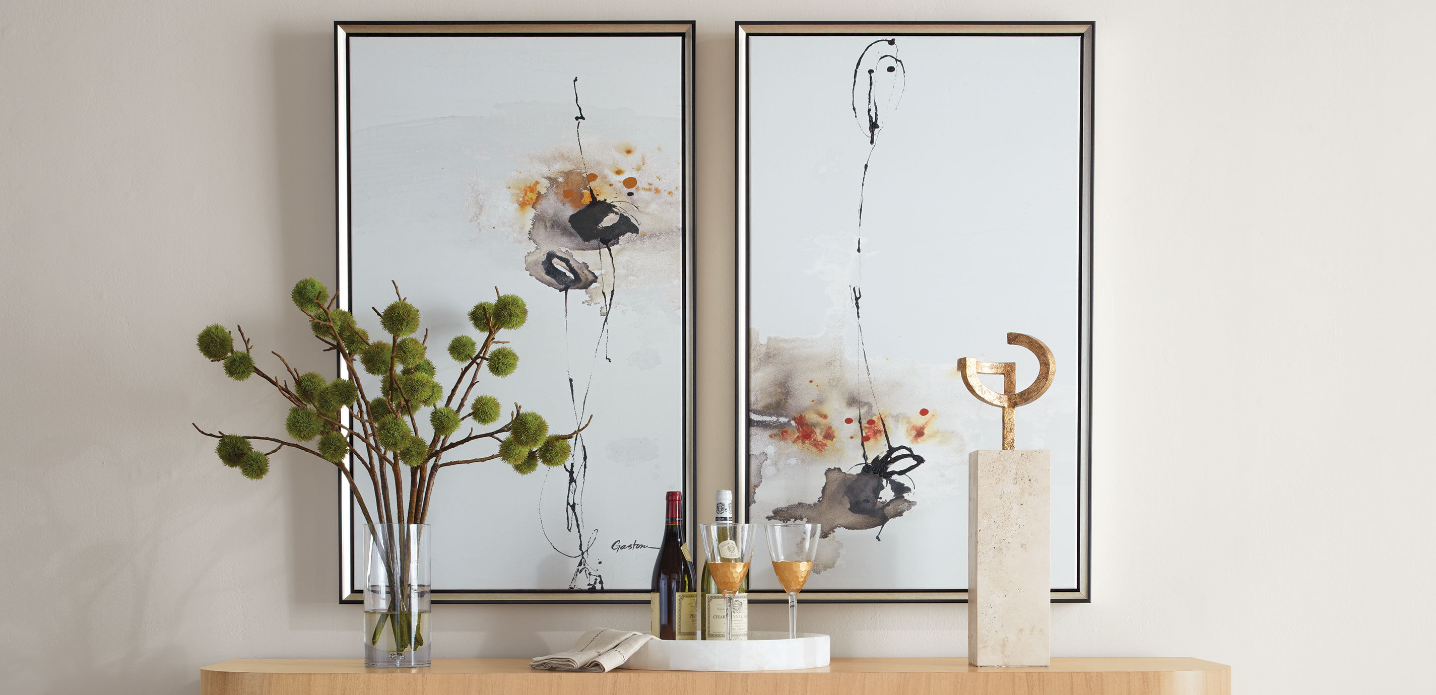 Chestnut Branch Arrangement in Tall Glass Vase_8