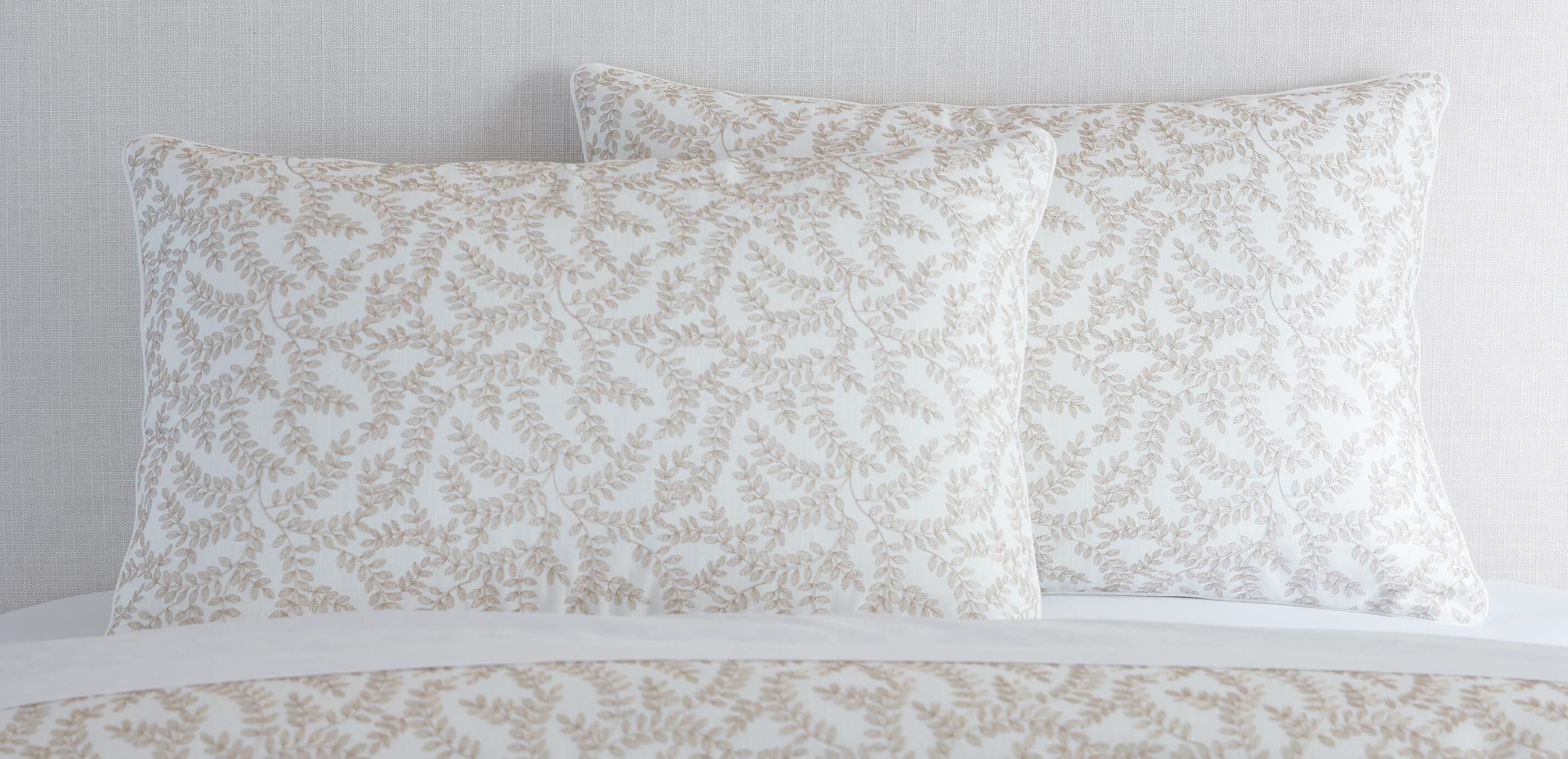 Gold Embroidered Vine Duvet Cover and Shams Set_2