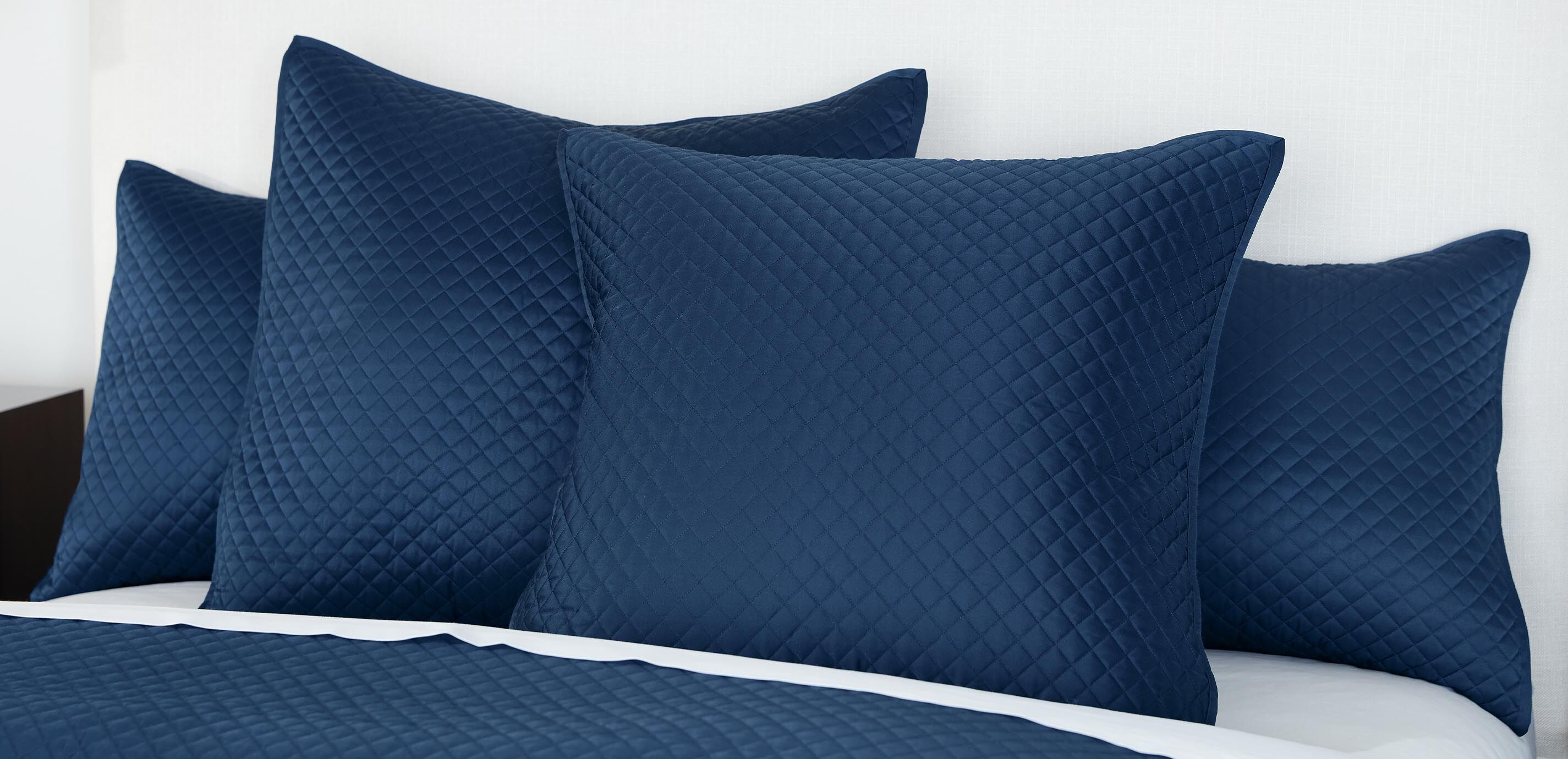 Salena Quilted Euro Shams, Navy (set of 2)