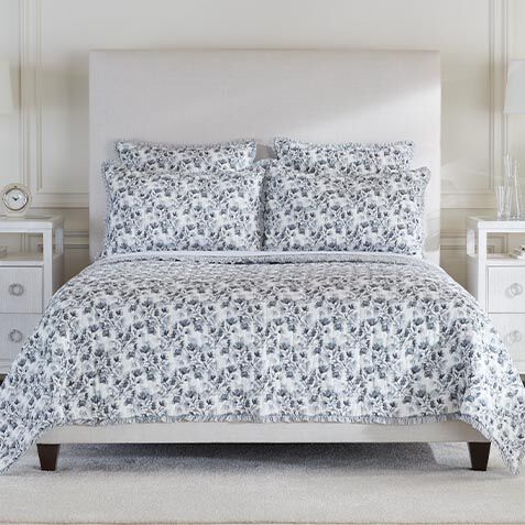 Watercolor Floral Reversible Quilt and Shams Set image