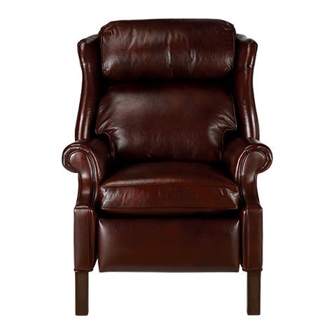 Townsend Leather Recliner, Old English/Chocolate image