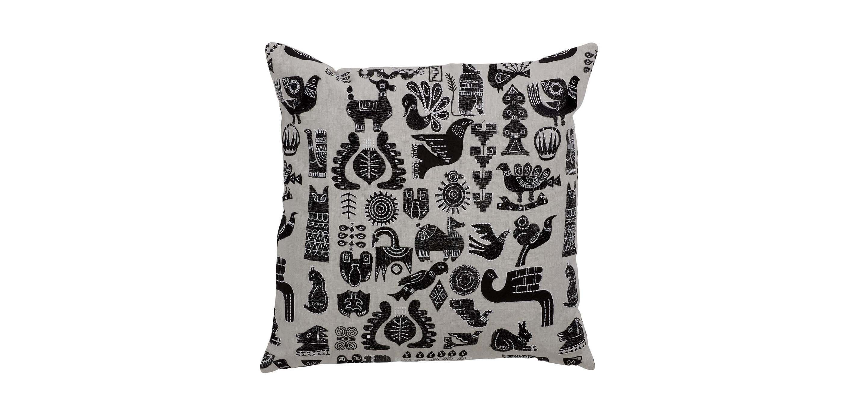 Embroidered Animal Pillow
