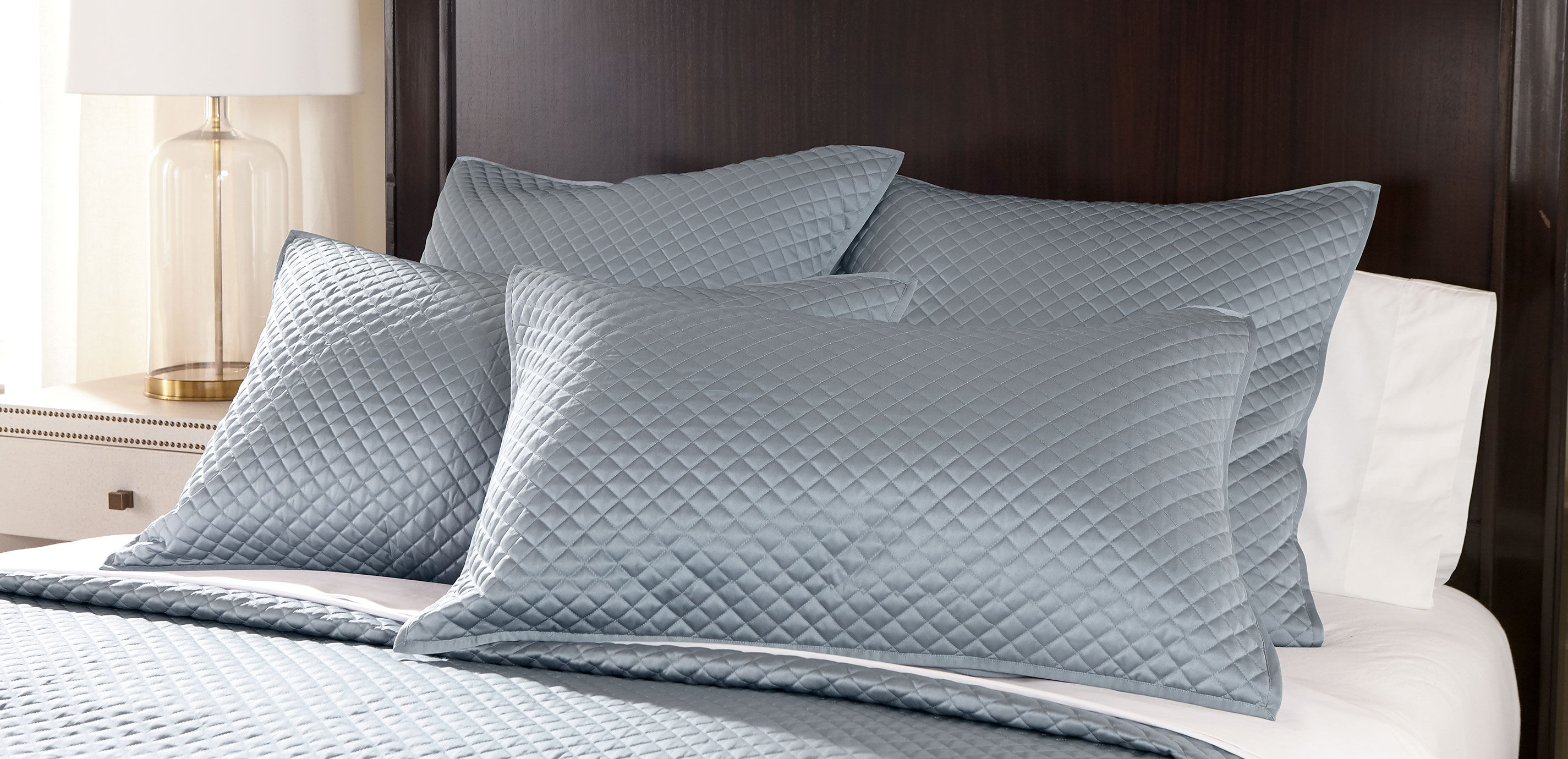 Salena Quilted Sham, Mist Blue