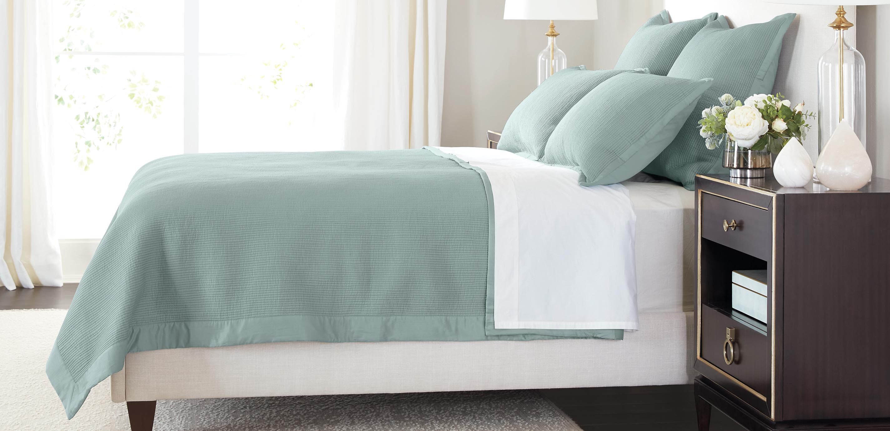 Silk-Blend Channel Quilt and Shams Set_1