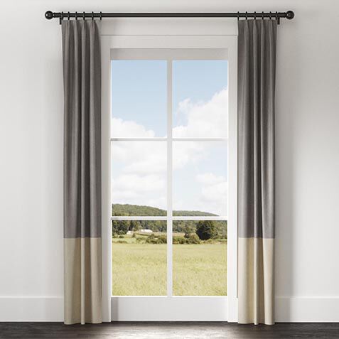 Satin Dupioni Drapery Panel with Trim Border image DT1020