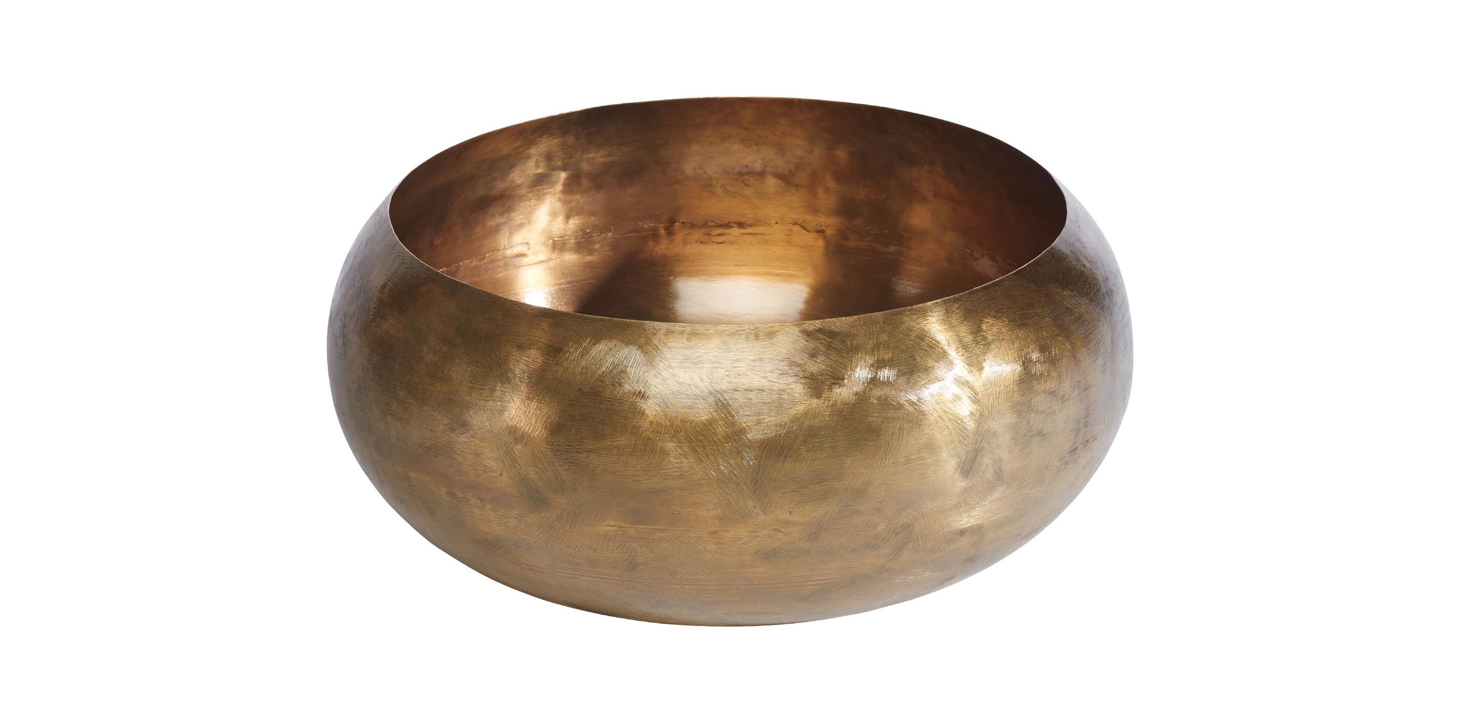 Zuri Wire-Brushed Antique Brass Bowl