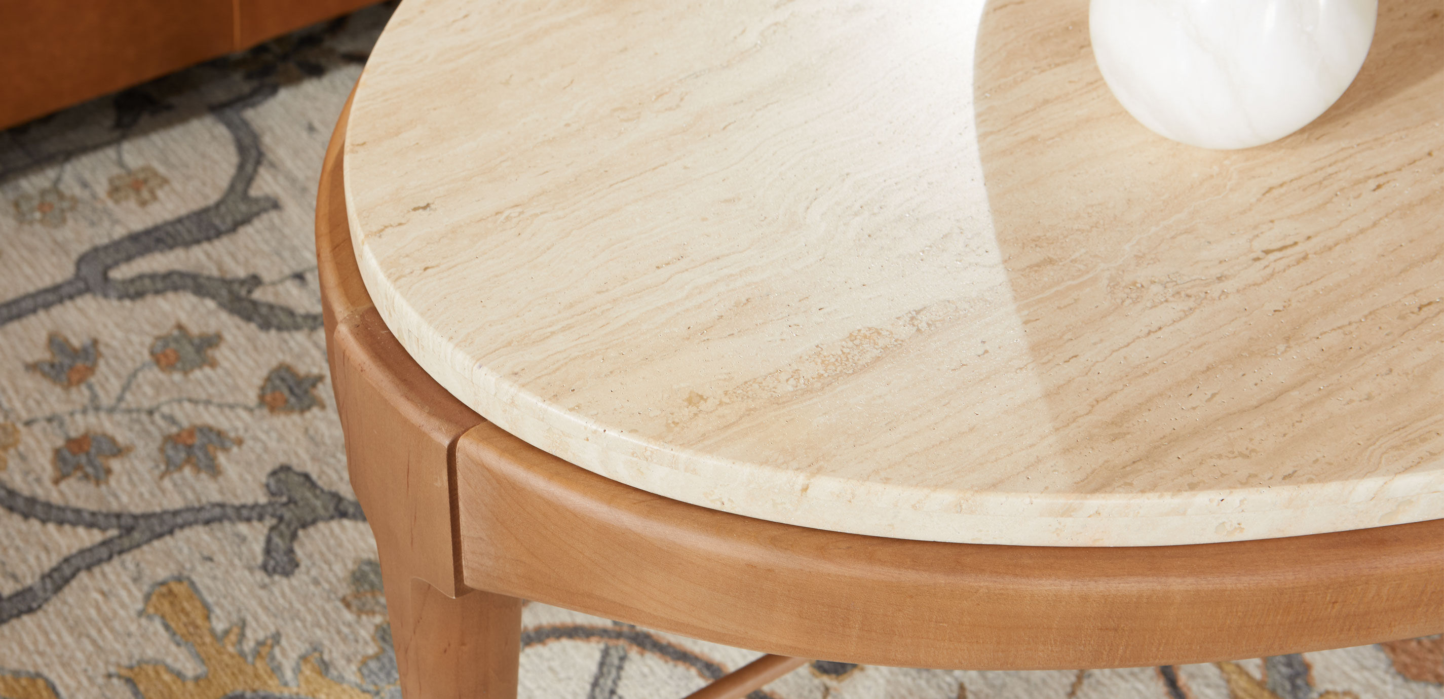 Draper Oval Travertine Coffee Table_5