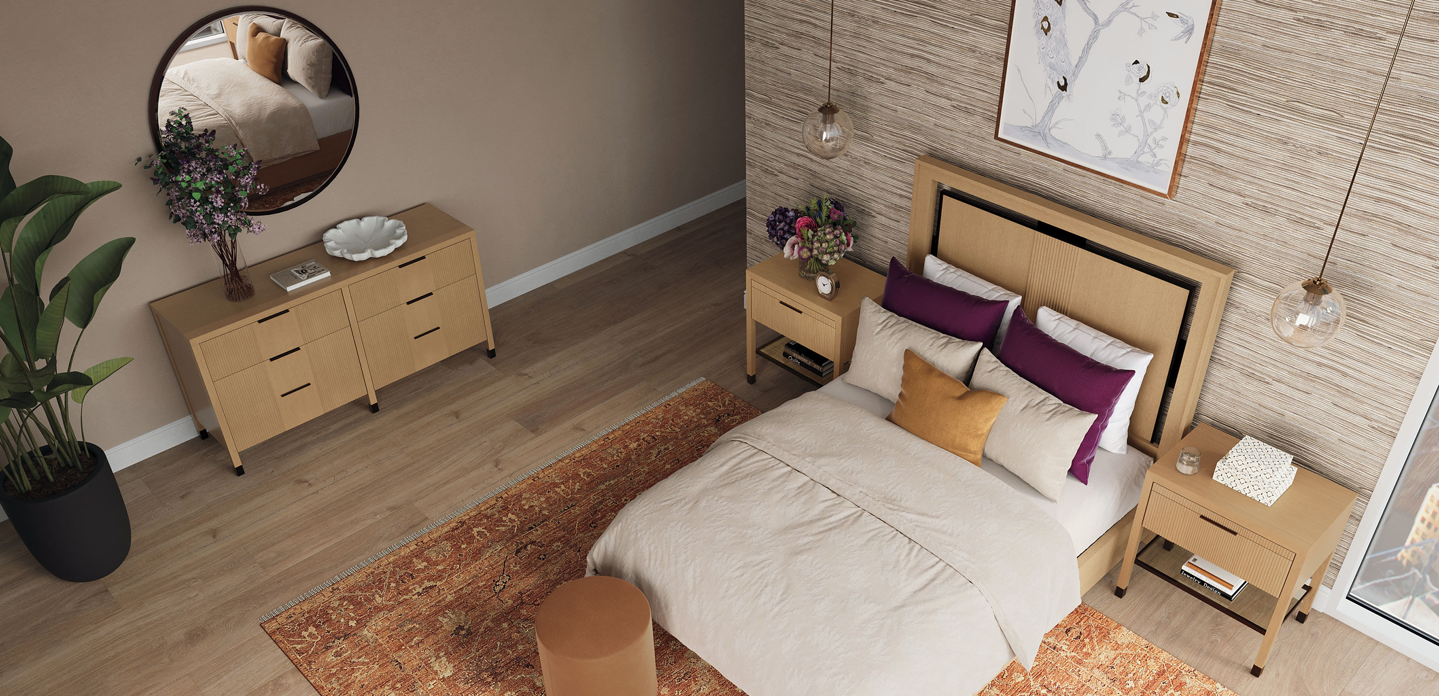 Woven Abstract Jacquard Duvet Cover and Shams Set_5