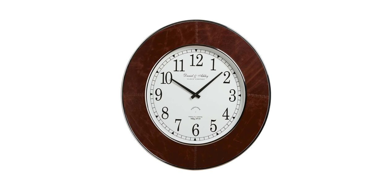 Leather Wall Clock Clocks Ethan Allen, Brown Leather Wall Clock