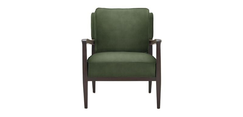 Winslet Exposed Wood Leather Lounge Chair | Ethan Allen