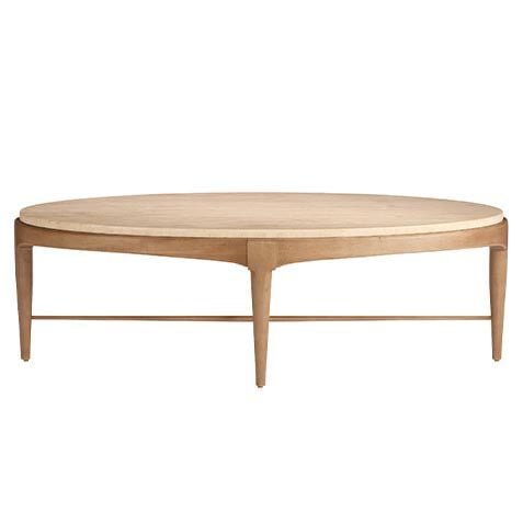 Draper Oval Travertine Coffee Table image 238060