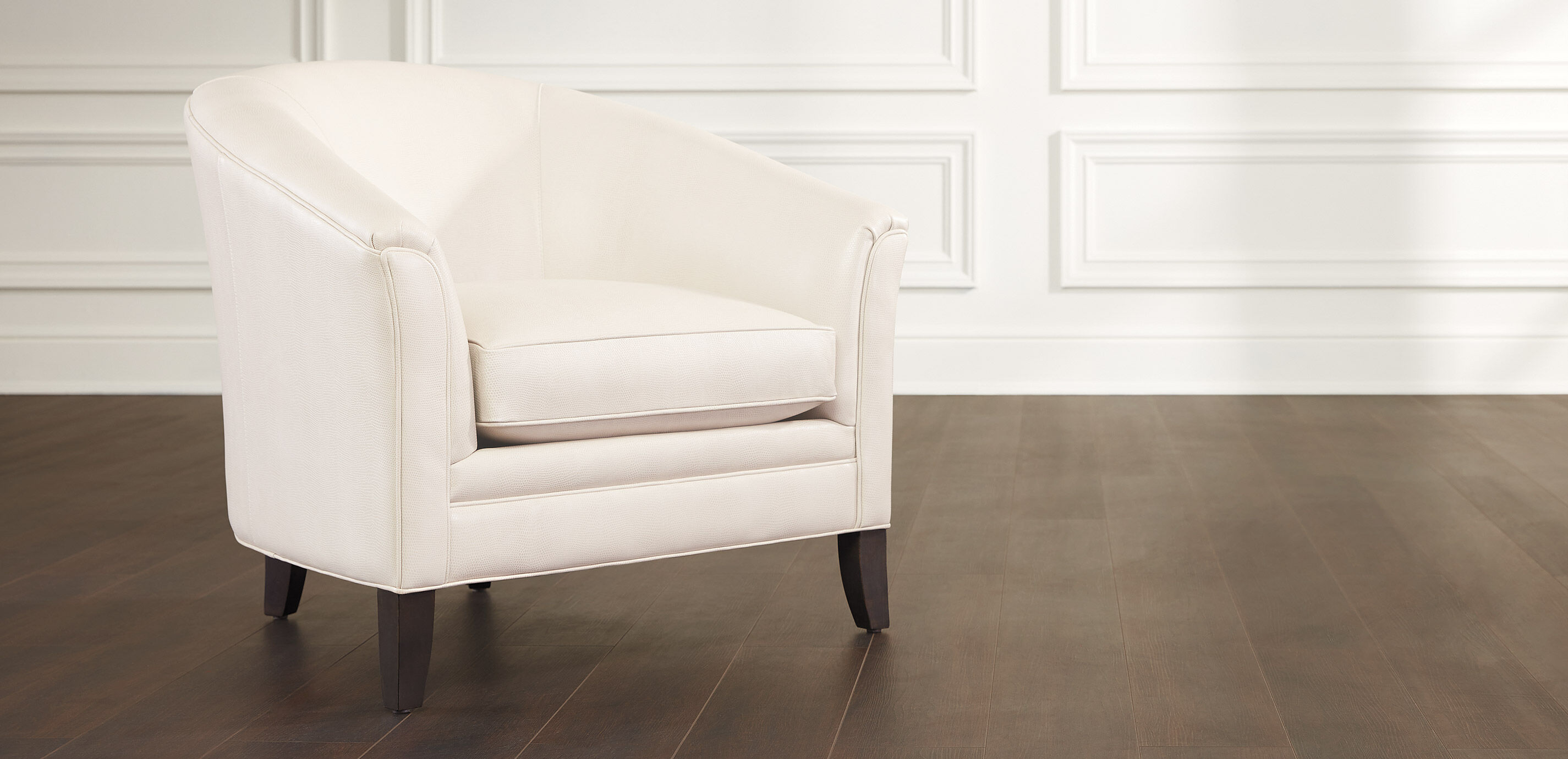 Nathalie Leather Barrel-Back Chair