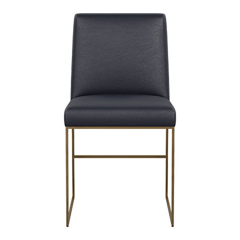 Jewel Metal Base Leather Dining Chair image