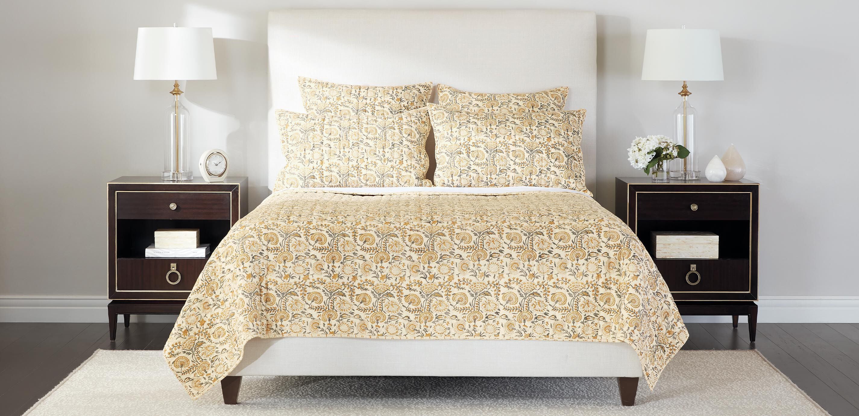Block-Printed Quilt and Shams Set