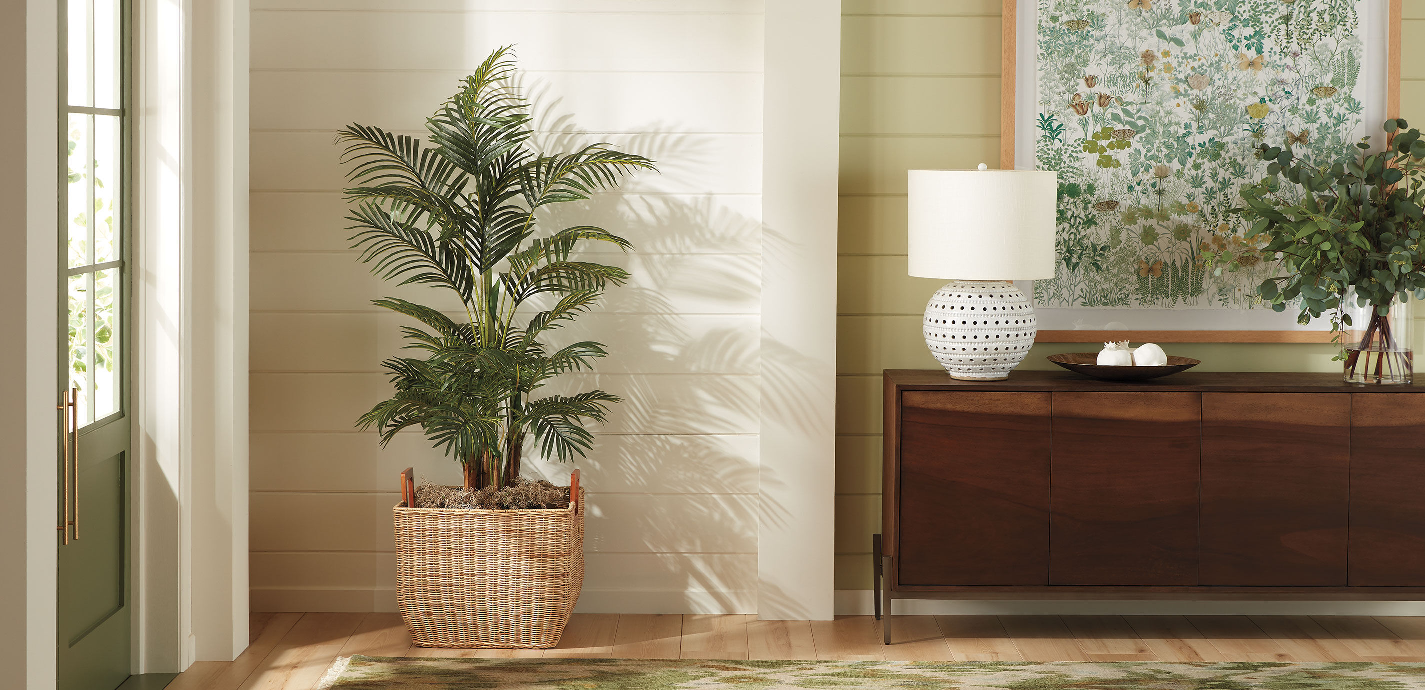 Square Wicker Basket with Wood Handle_7