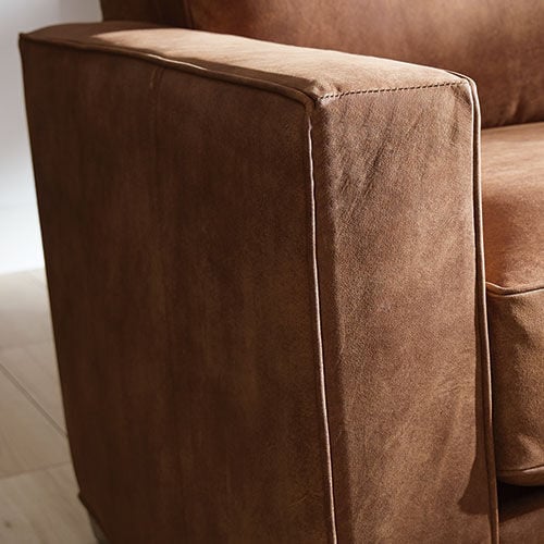 Spencer Track-Arm Leather Chair - 24in Depth 