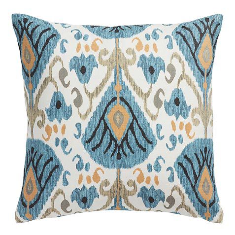 Blue Ikat Printed Pillow image