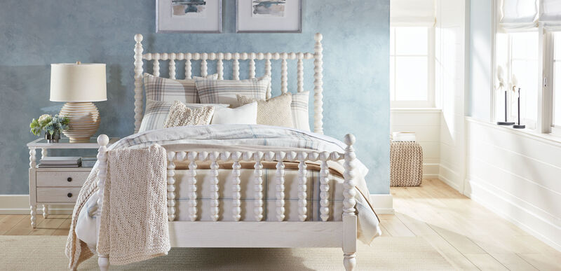 Burke Bed with Tall Footboard | Wooden Spindle Bed | Ethan Allen