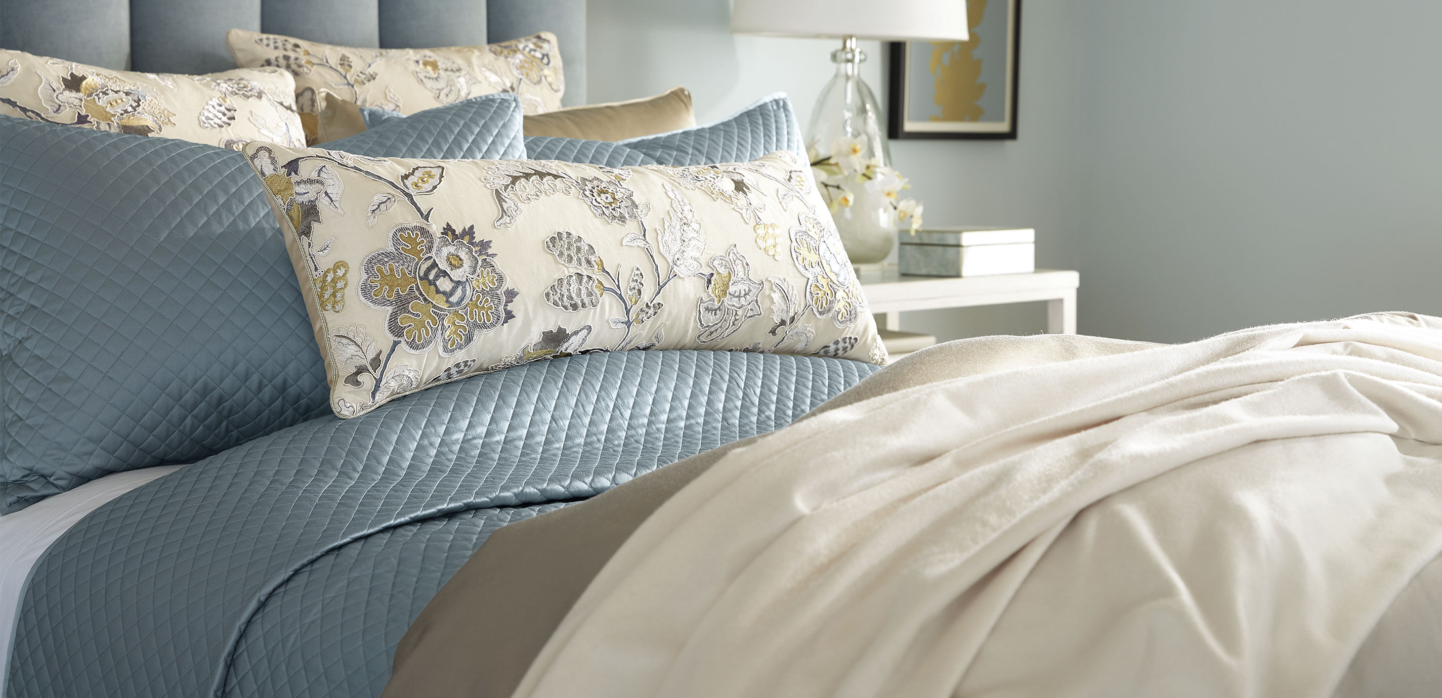 Salena Quilted Coverlet and Shams, Mist Blue_5