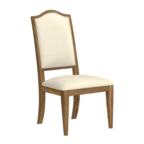 Hayden Leather Dining Side Chair: Serpentine Back, Tapered Leg image