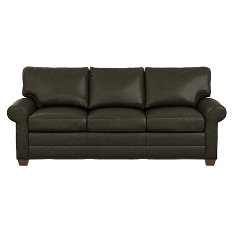 Bennett Roll-Arm Leather Three-Seat Sofa image