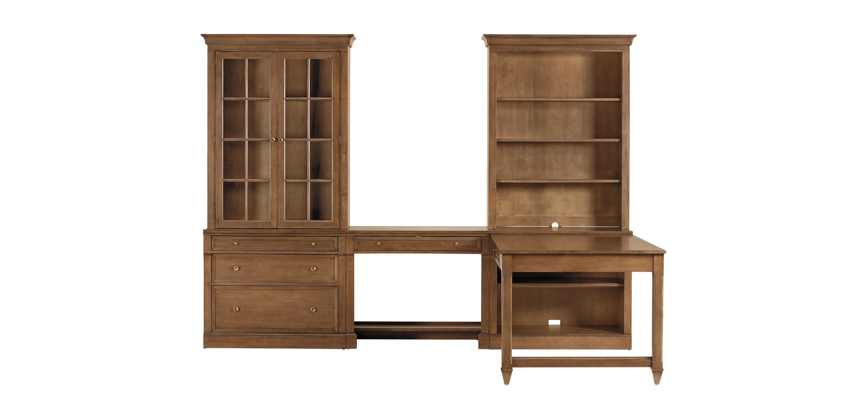 Continental Double Office Island with Bridge Desk