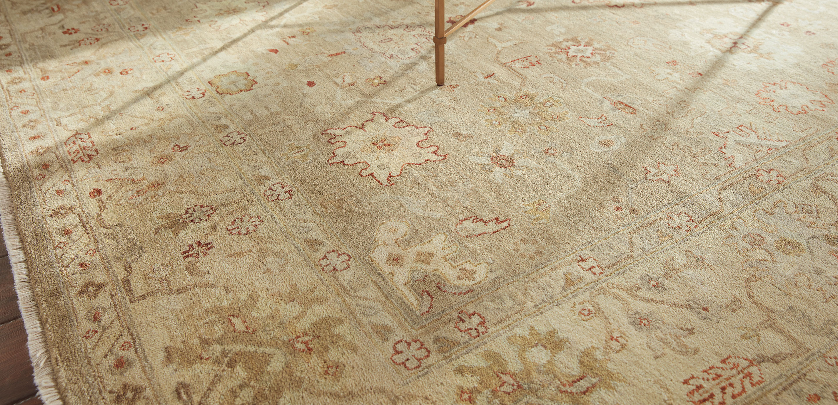 Oushak Rug, Light Gold/Ivory_3