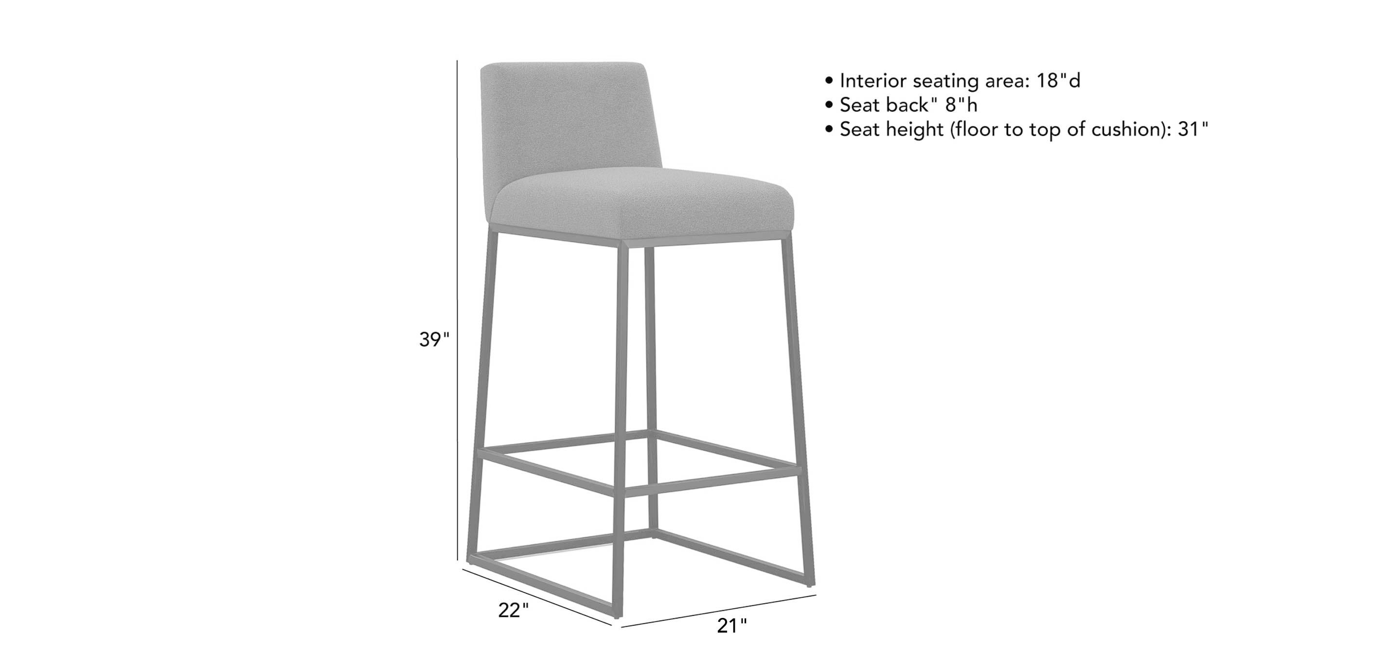 Jewel Metal Base Barstool