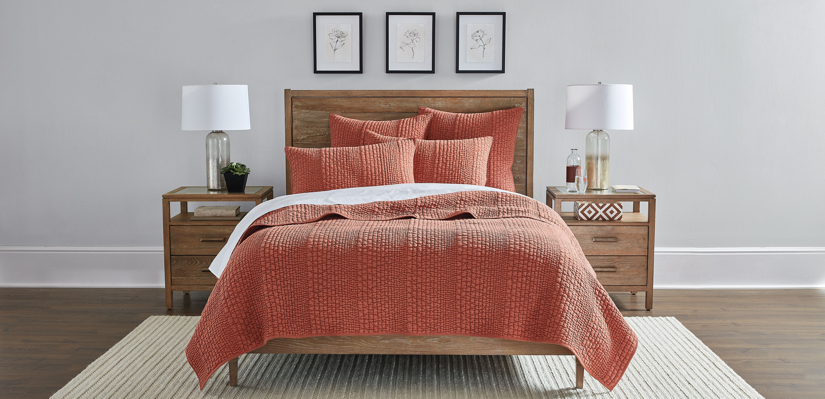 Garment-Dyed Pebble Quilt and Sham 