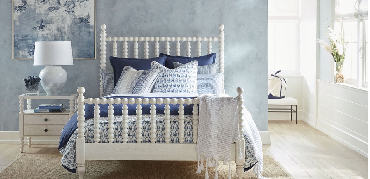 Burke Bed With Tall Footboard Wooden Spindle Bed Ethan Allen burke-bed-with-tall-footboard-wooden-spindle-bed-ethan-allen