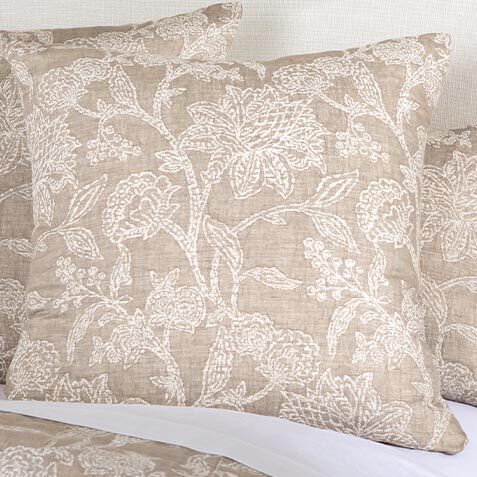 Floral Jacquard Euro Sham, Tan image 036239D  TAN
