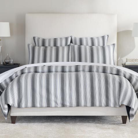 Black and White Stripe Duvet Cover and Shams Set image 036252SET