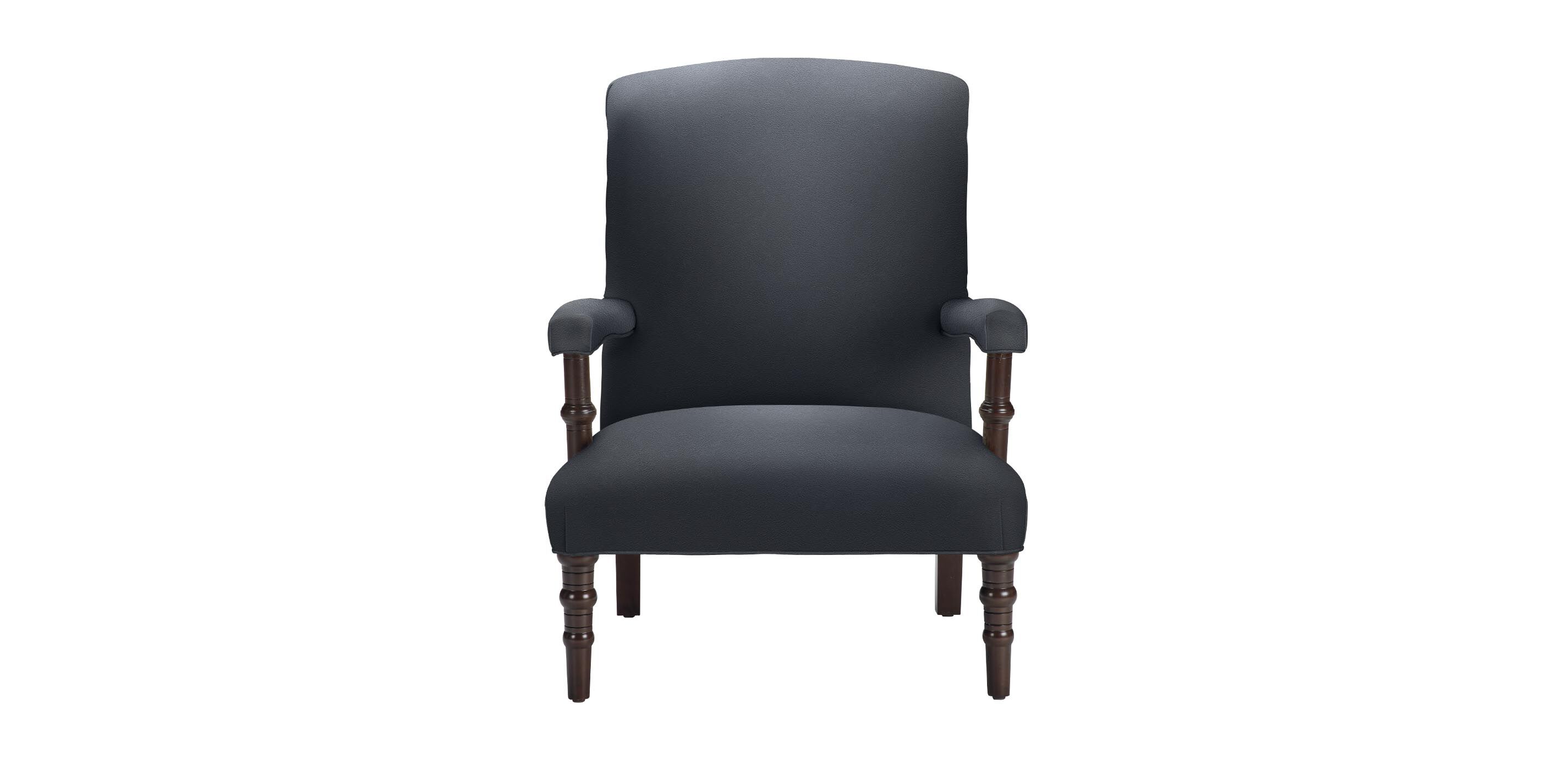 Chamberlain Scroll-Back Leather Accent Chair