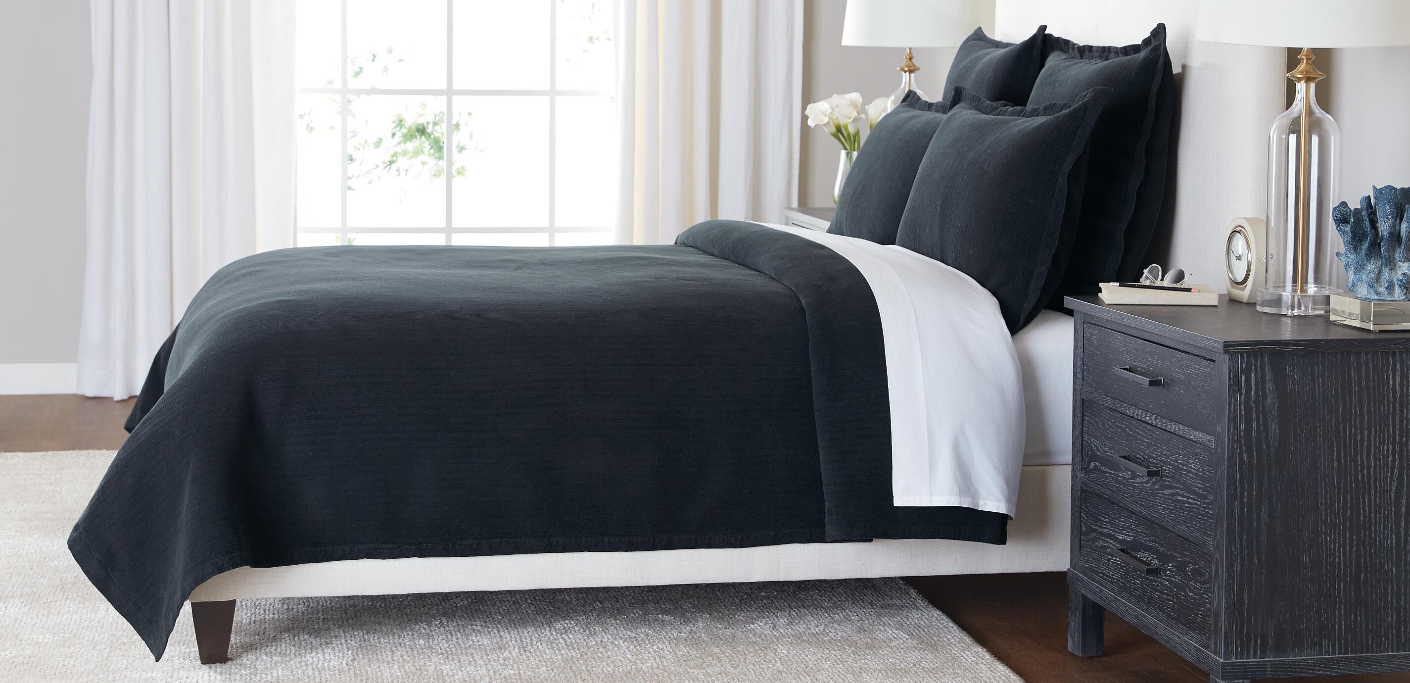 Ribbed Chenille Coverlet and Shams Set_1