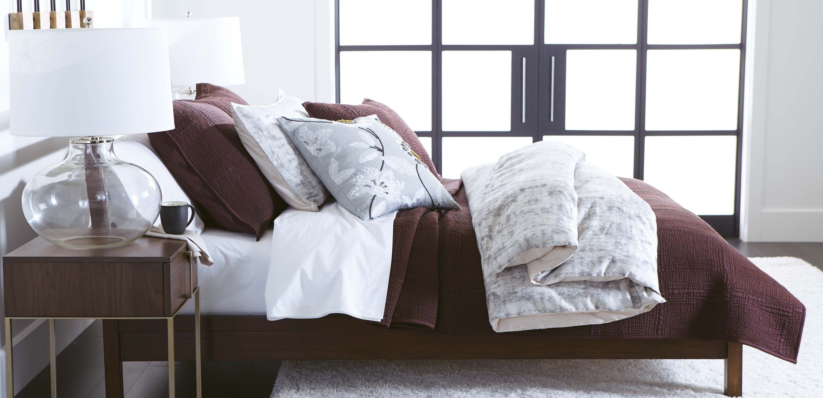 Rice Stitch Kantha Quilted Sham, Beet_2