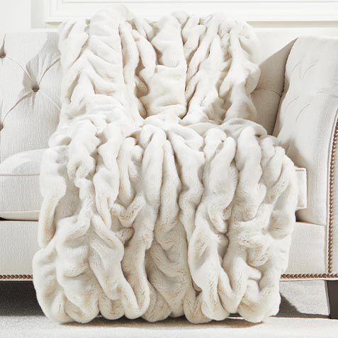Faux Fur Mink Ruched Throw image
