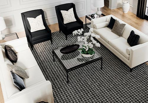 classic black & white living room