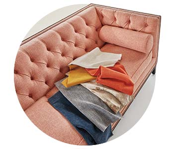 sofa with custom fabrics