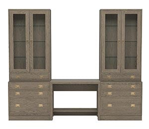 Callum Large Extended Bridge Desk, Glass Doors