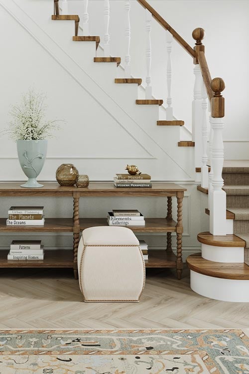 formal light blue dining room