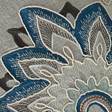 Blue swatch Silver Floral Embroidered Bolster Pillow