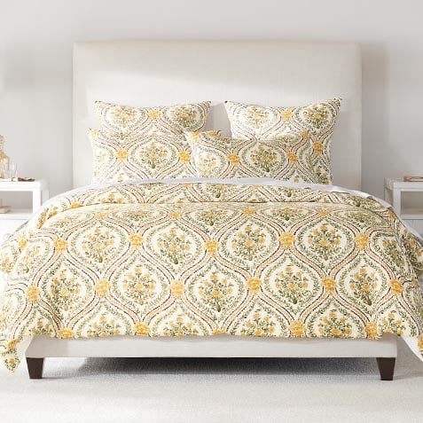 Gold Floral Duvet Cover and Shams Set Product Thumbnail