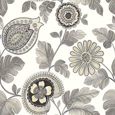 White/Silver swatch Leeland Wallpaper