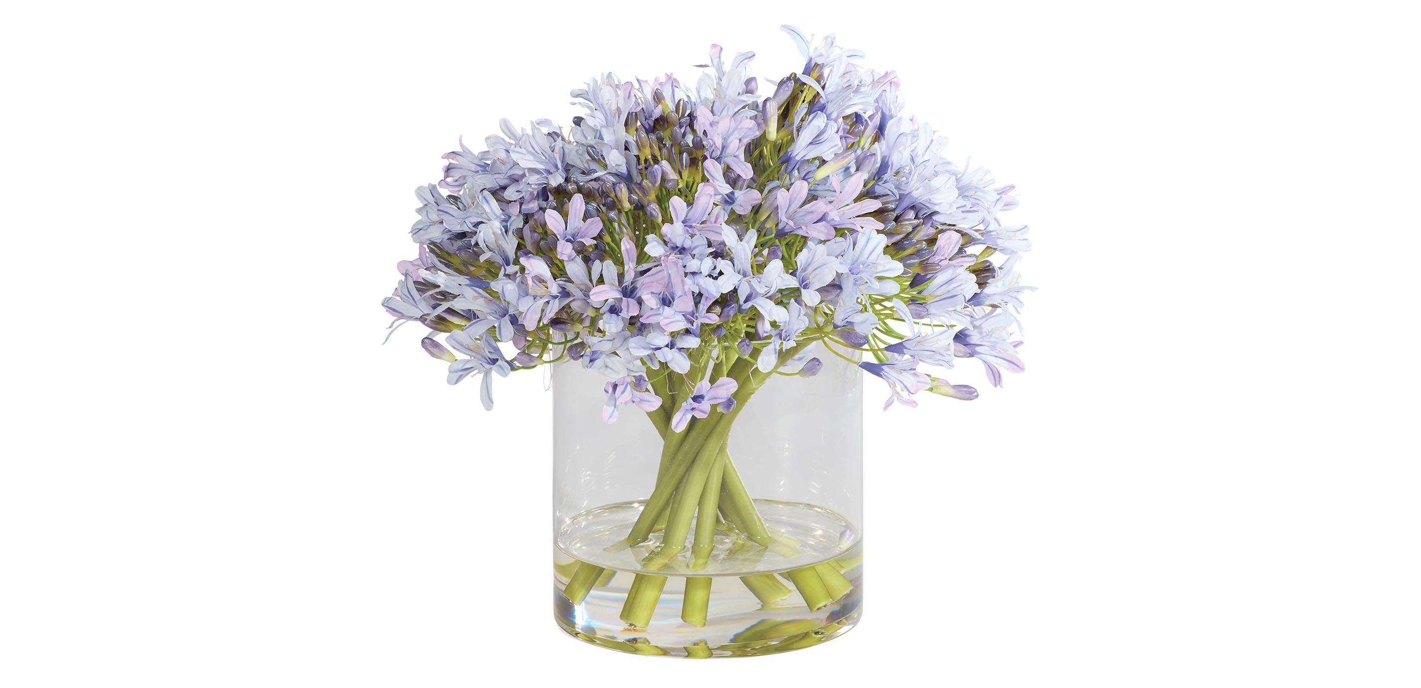 Blue Faux Agapanthus Bouquet in Cylinder Vase | Ethan Allen