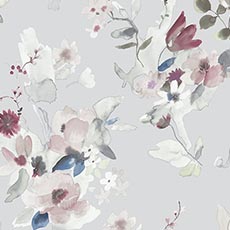 Light Gray swatch Summer Bouquet Floral Wallpaper