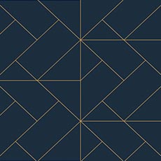 Blue/Gold swatch Angular Grid Wallpaper