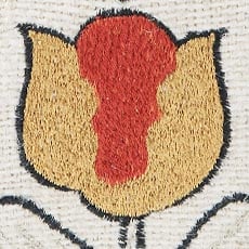 Orange swatch Embroidered Eyelash Fringe Pillow