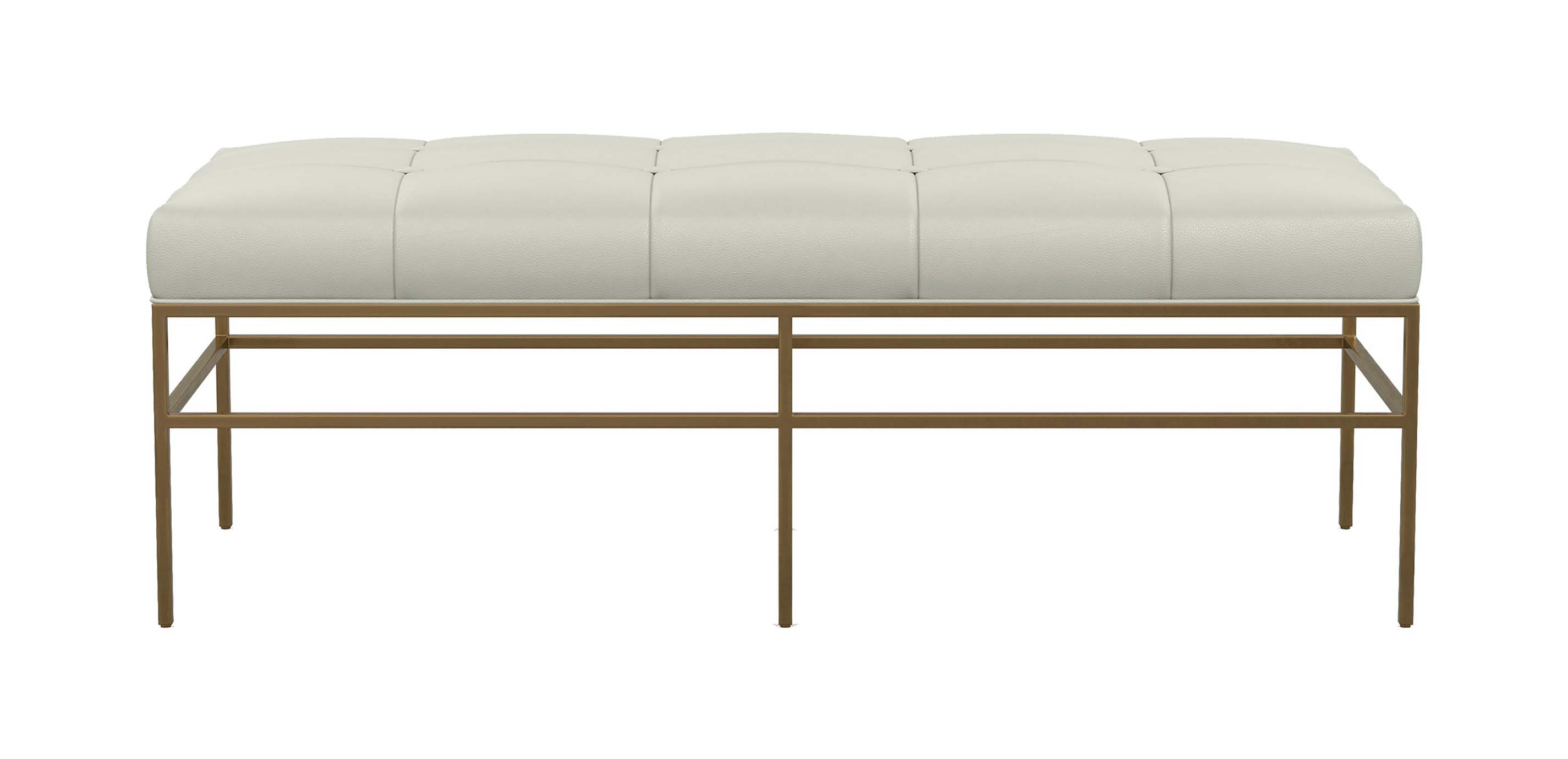 Ferri LeatherUpholstered Bench with Metal Legs Ethan Allen