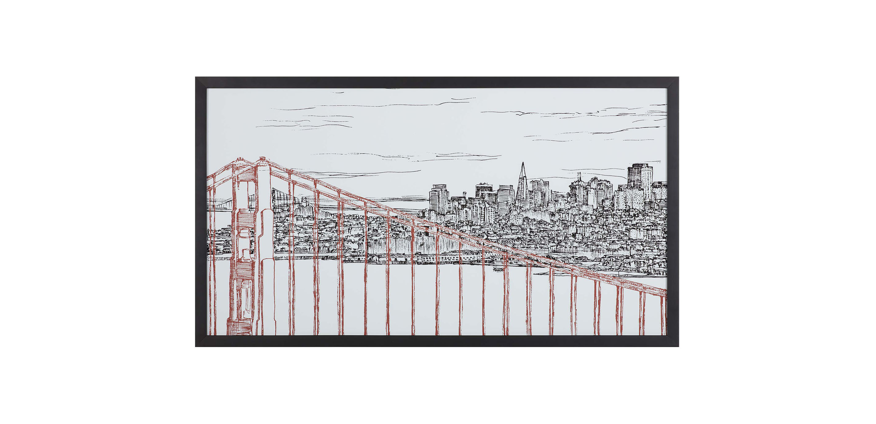 San Francisco Skyline Ink Pen Drawing, Giclée Print