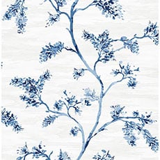 Blue swatch Waterside Garden Wallpaper